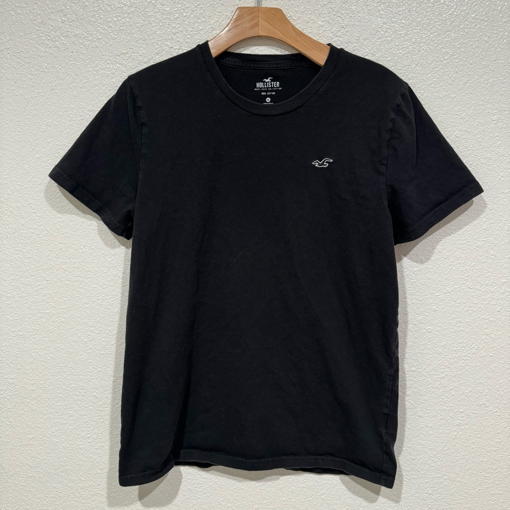 men’s hollister black logo cotton short sleeve t shirt top